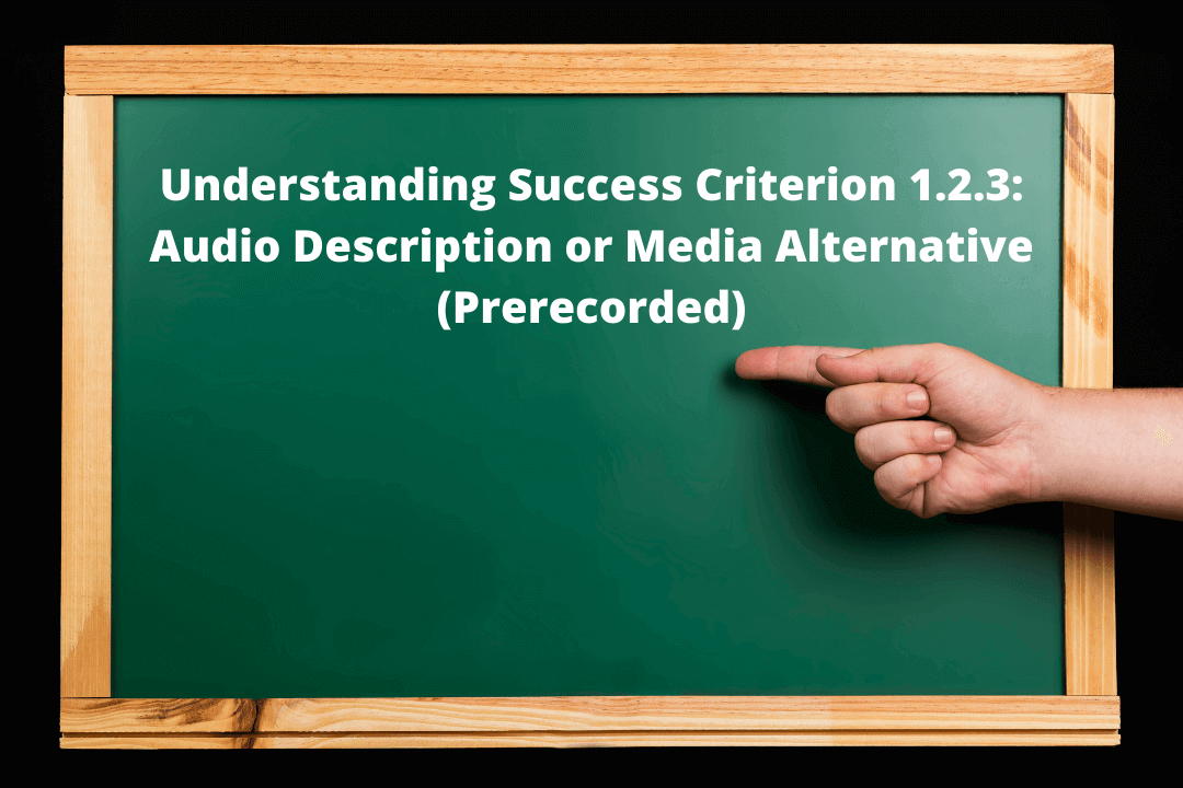 Understanding Success Criterion 1.2.3 Audio Description or Media Alternative Prerecorded