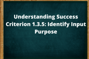 Understanding Success Criterion 1.3.5- Identify Input Purpose