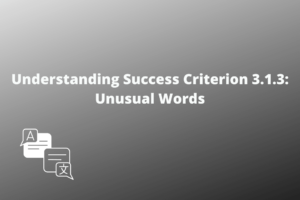 Understanding Success Criterion 3.1.3 Unusual Words