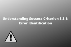 Understanding Success Criterion 3.3.1 Error Identification